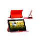 NAVITECH - Leather Flip Case bycast red stand with multiple angles designed specifically for the Acer Iconia Tab A210 (Electronics)