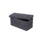 Songmics 76x38x38 cm Stool Pouf Cube Dice Foldable Safe Storage LSF90C