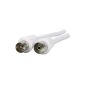 Digital Terrestrial TV Antenna RF Coaxial Male To Female Extension Cable 1 m extension cable White (Electronics)