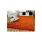 Hochflor high pile shaggy carpet Aloha Orange terracotta - Available in 8 sizes