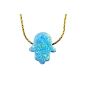 Hamsa Jewelry - Opal 'Hand of Fatima' Anhängerof - protective amulet for women - Religious gifts for her - 1.2x1.3cm (jewelry)