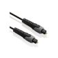 deleyCON 1m HQ Optical Audio Cable - 2x Toslink plug - [1m] - Fiber Optic Digital Optical fiber cables - 2,2mm (Electronics)