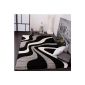 Creator Mat For Contours Cut Waves Pattern In Grey Black White, Size: 240x330 cm