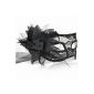 Black lace Venetian masquerade mask with flowers and feathers (Toys)