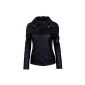 HRYfashion Ladies stylish leather jacket hoodie with zipper (Textiles)