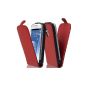 Cadorabo ®!  Samsung Galaxy S3 Mini I8190 Leather Flip Case Cover Red (Electronics)