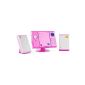 OneConcept V-12 - stereo radio with ultra-flat Chaine, CD-MP3, SD and USB ports included stickers for Custom (AUX, alarm clock, AM / FM) - Pink (Electronics)