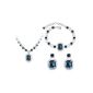 NINABOX® Crystal SWAROVSKI ELEMENTS dark blue 'The time spent on the Rhine' Finery girl Necklace & Bracelet Jewelry B.O & Plate White Gold ceremony / evening (Jewelry)