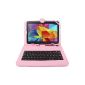Pink leather look pouch and integrated QWERTY keyboard (French) for tablets Samsung Galaxy S Tab 10.5 