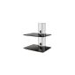 Designer Habitat: Beautiful black glass shelves that can support TV accessories such as DVD / Blu-Ray Players, PS3 game console Xbox 36 and decoder (Electronics)