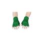 Knitted gloves, fingerless, green