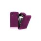 Purple Leather Case Cover for Samsung Galaxy Ace S5839i - Flip Case Cover + 2 Screen Protector Films (Electronics)