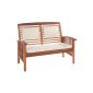 Ultra Lounge Bank Natura 2-seater, Canberra series - Noble & High-quality eucalyptus wood FSC certified - 119 cm x 71 cm x 89 cm (garden products)