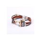 Fashion Plaza - L28 -BRACELET From Leather - Female - Cute Fish Rank Triple Small Ball 19 Cm (Jewelry)