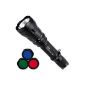 LiteXpress X-Tactical 105 Flashlight with high performance LED up to 550 lumens, 6 light modes and 3 different color filters, black LXL448001B (tool)