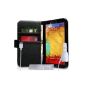 Samsung Galaxy Note Case 3 Case Black PU Leather Wallet Case with Car Charger (Accessory)