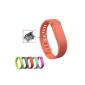 Activity- and sleep Bracelet replacement strap for Fitbit Flex with Clasp without trackers upper / lower (Large, Orange) (Electronics)