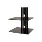 Designer Habitat: Beautiful black glass shelves that can support TV accessories such as DVD / Blu-Ray Players, PS3 game console Xbox 36 and decoder (Electronics)