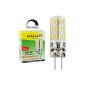MAILUX 1.5 Watt G4 24 SMD (3014) LED silicone stick form 12V warm white 3000K Ra 80+ 120 lumen (replaces 10 Watt)