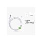 LeTouch MFI 1.5 meter Lightning to USB Cable for iPhone iPad (flat, durable, tangle-free, White) (Electronics)