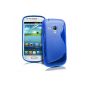 JAMMYLIZARD | S-Line Silicone Case Cover for Samsung Galaxy S3 Mini, blue (accessory)