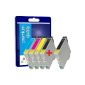 5 Compatible Ink Cartridges for Epson Stylus SX115 (2noir 1cyan + + + 1magenta 1jaune) (Office Supplies)