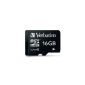 Verbatim MicroSDHC 16GB Memory Card, black (Accessories)