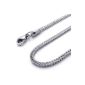 Konov Man Jewelry Necklace - Chain - 60cm - Fox Tail Link - Stainless Steel - Men and Women - Silver Color - Width 3.2mm - Length 60cm - With Gift Bag - F21068 (Jewelry)