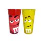 Set of 2 cups M & M'S (Red + Yellow) with plastic lid
