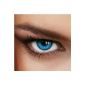 Colored year contact lenses Ocean Blue - with and without strength in BLUE - by LUXDELUX® - with strength (-2.50 DPT in minus)