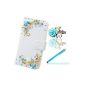 Vandot 3 IN 1 Accessory Set Lady Butterfly Bling Leather Flip Cover For smartphone Wiko Rainbow Smartphone (12.7 cm (5 inches) Case 3D Butterfly Glitter Rhinestone bag pearl Flower Case Diamond Cartoon Caricature Dragonfly Book Case Cute Sweet Wallet Stand Cover Case Magnetic closure Magnetic Card Crystal + 1 X Blue Pearl Glitter Flower Anti Dust Strass plugs + 1 X Blue Metal Stylus Touch Pen
