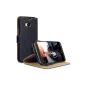 Terrapin Case Cover Ultra-thin leather With The Stand Function for HTC One (M8) 2014 - Black (Electronics)