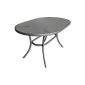 Aluminum garden table glass table 140x90cm oval table dining table dining table kitchen table (garden products)