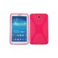 Silicone Case for Samsung Galaxy Tab 3 7.0 - X-style pink - Cover PhoneNatic ​​Cover + Protector (Wireless Phone Accessory)