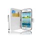 White Case Cover Luxury Wallet for Samsung Galaxy Trend S7390 + PEN Lite and 3 FILM OFFERED!  (Electronic devices)