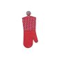 Oven gloves - 2er, silicone, 37.5 x 18.5 cm, red / white (household goods)