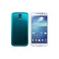 kwmobile battery cover of brushed aluminum for Samsung Galaxy S4 i9505 / i9506 LTE +, Light Blue (Wireless Phone Accessory)