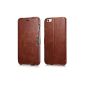 Luxury Leather Case for Apple iPhone 6 Plus (5.5 inches) / side hinged / ultraslim / genuine leather / Folder Case with Stand Function / vintage style / color: Dark brown (Electronics)