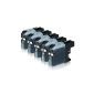 Set 5 cartridges for Brother LC123 with chip and level indicator.  Suitable for DCP-J4110DW MFC-J4510 DW.  (Electronics)