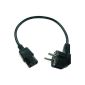40 cm short power cord / power cable for low power devices.  Schuko 90 ° - IEC socket straight.  (Electronics)