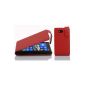 Case Cover Shell PU Leather Flip Style for Nokia Lumia 820 in red (Wireless Phone Accessory)