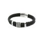 BH Steel Bracelet Black Unisex Mens Fashion Jewelry braided leather bracelet with steel rings (jewelry)