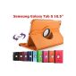 King Cameleon ORANGE Samsung S Galaxy Tab 10.5 inch T800 / T801 / T805 with 1 Pen Pouch Bag Multi Angle Offert- ROTARY 360 - Many colors available - Shell Case PU LEATHER, 360 ° rotation (Office Supplies)
