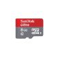 SanDisk SDSDQUN-008G-FFP-A Ultra 8GB microSDHC UHS-I Android Class 10 Memory Card + SD Card Adapter up to 48MB / sec.  Read [Amazon Frustration-Free Packaging] (optional)