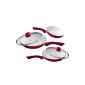 Lowenthal 5-piece ceramic pan set in different colors (red)