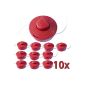 10x Nemaxx FS2 coil with automatic double head jog bead wire accessories mowing nylon cutter spare roll coil for brushcutter - Red (Garden)