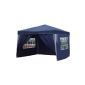 Folding gazebo 3 x 3 m in blue with 4 sides (garden products)