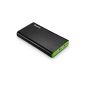EasyAcc® 10000mAh Ultra Compact Dual USB Power Bank External Battery Pack Cell - Black + Green (Accessories)