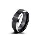 MunkiMix tungsten carbide tungsten ring band Silver Black Comfortable fit wedding Wedding rings Polished Elegant size 57 (18.1) Men (jewelry)