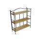 Shelf with 3 wooden floors H 96 cm Stand shelf Wall shelf metal shelf